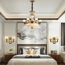 Axyaa Luxury Jade Copper Chandelier for Living Room Dining Hall Villa