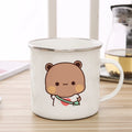 Milk Mocha Bear Enamel Cup - Axyaa Cute Animal Couple Gift