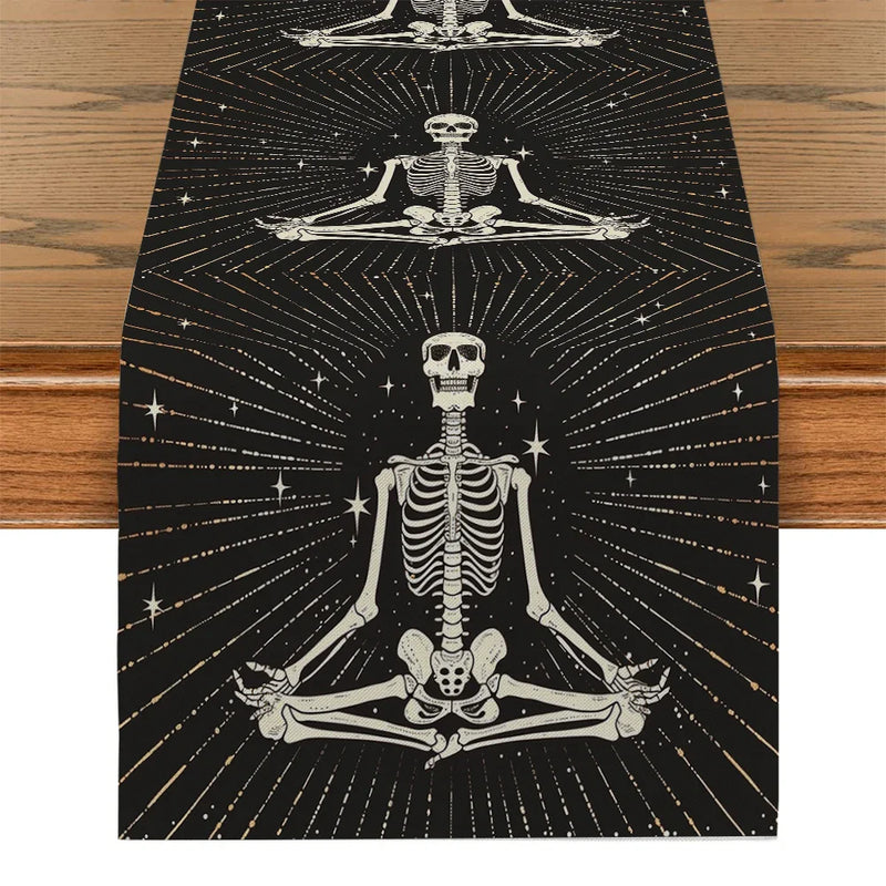 Axyaa Skull Astrology Table Runner for Wedding Decor and Dining Table Display