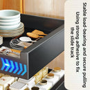 Axyaa Slide Out Cabinet Organizer Carbon Steel Kitchen Storage Drawer Pantry Rack