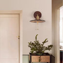 Axyaa Nordic LED Wall Sconce Pull Chain Switch Stair Light - Copper Glass Finish