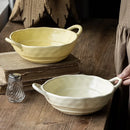 Axyaa Ceramic Binaural Bowl, Matte Finish, Japanese Style, Soup Noodle Salad Tableware