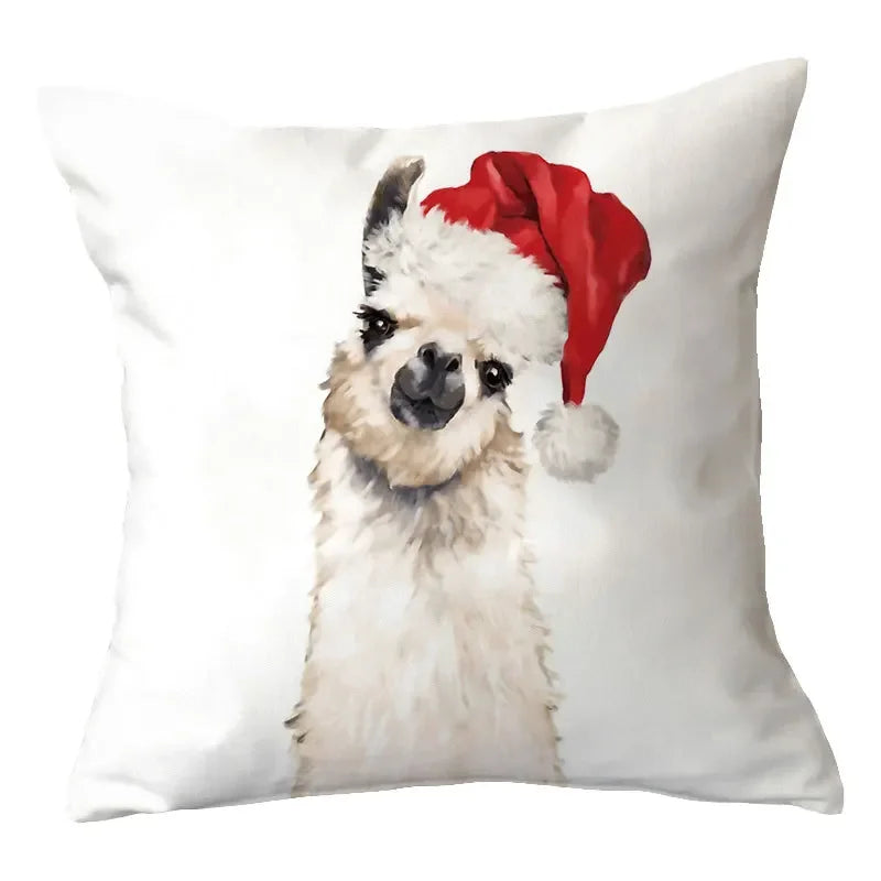 Axyaa Alpaca and Cactus Pattern Pillowcase for Home Sofa Decoration