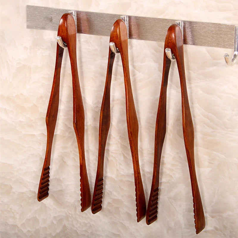 Axyaa Wooden Japanese Tongs - Versatile Salad & BBQ Clamp