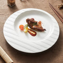 Axyaa Ceramic Line Pattern Pasta Plate, Premium Round Medium Vegetable Plate