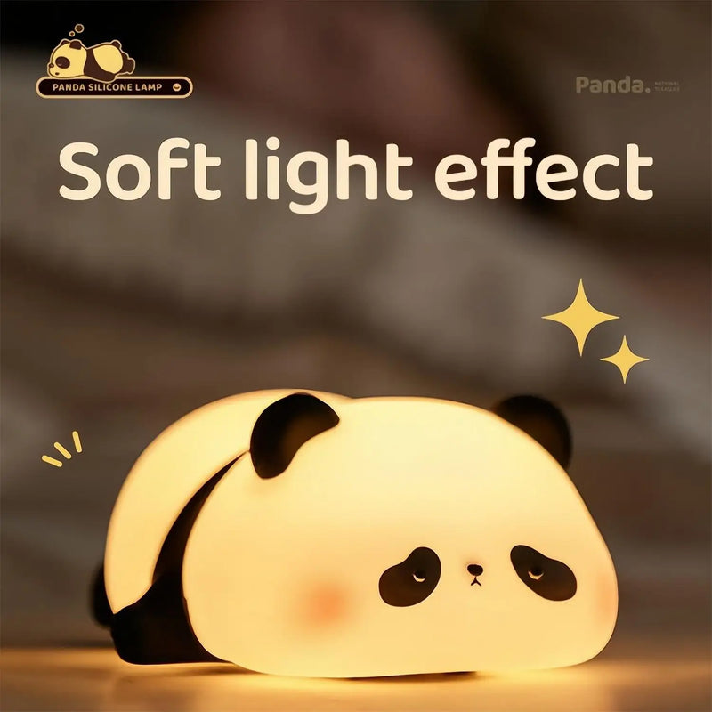 Axyaa Cute Panda Silicone Night Light - Rechargeable LED Lamp for Kids