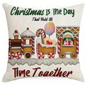Gingerbread House & Candy Pillows Cushion Cover by Axyaa for Sofa, Bedroom, Car
