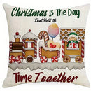 Gingerbread House & Candy Pillows Cushion Cover by Axyaa for Sofa, Bedroom, Car