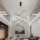 Axyaa Minimalist Line Chandelier: Luxury Staircase Pendant Light for Modern Home Décor