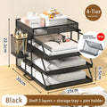 Axyaa Stackable Tray Desk Organizer & Holder for Paper Letter Accessories Black Office Home School