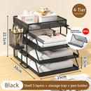 Axyaa Stackable Tray Desk Organizer & Holder for Paper Letter Accessories Black Office Home School