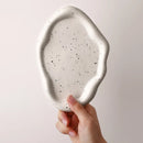 Axya Light Luxury Silver Ceramic Jewelry Tray & Home Decor Piece