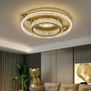 Axyaa Circle Crystal Ceiling Lamp: Modern Simple Luxury Lighting for Home Decor
