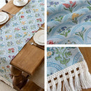 Axyaa Cotton Linen Jacquard Table Runner for Dining Room and Home Decor