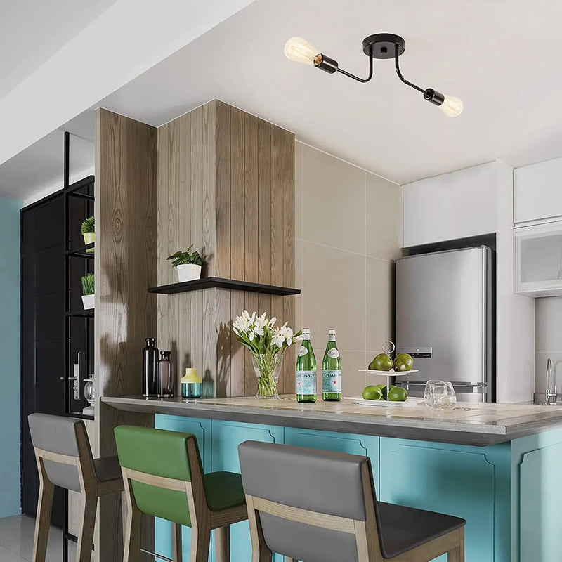 Axya Vintage Industrial Sputnik Ceiling Chandelier for Kitchen Island