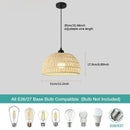 Axyaa Rural Bohemian E27 Pendant Light for Kitchen Bedroom Chandelier