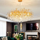 Modern Crystal Led Chandeliers by Axyaa - Elegant Living Room Bedroom Lighting Fixtures
