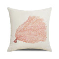Axyaa Coral Marine Life Watercolor Cushion Cover Ocean Fish Linen Pillowcase