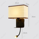 Axyaa LED Fabric Wall Light with USB Charging Port and Adjustable Angle