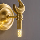 Axyaa Swan Glass Wall Lamp Fixture for Bedroom Bedside Corridor Stairwell, All Copper Indoor Decor