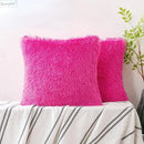 Axyaa Cozy Plush Cushion Cover 45x45cm White Grey Decor Pillowcase