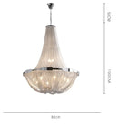 Axyaa Gold & Silver Tassel Pendant Chandelier - Luxury Lighting Fixture for Living room