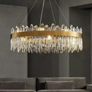 Axyaa Gold Black Crystal Chandelier Luxury Indoor Lighting for Dining Living Room