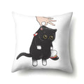 Cute Cat Cushion Cover by Axyaa: Cartoon Pets Pillow Case for Home Sofa Decor