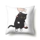 Cute Cat Cushion Cover by Axyaa: Cartoon Pets Pillow Case for Home Sofa Decor