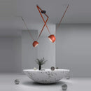 Art Deco Black Orange Lustre Cross Belt Pendant Light by Axyaa for Living Room