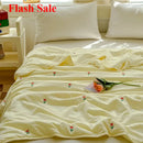 Axyaa Embroidered Washed Cotton Quilt - Machine Washable Summer Quilt