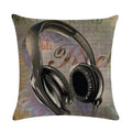 Axyaa Rock Guitar Pattern Throw Pillow Cover: Cotton Linen Cushion for Home Sofa