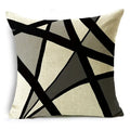 Axyaa Geometric Prints Linen Pillowcase - Square Cushion Cover for Bedroom and Car