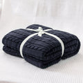 Axyaa Cozy Cable Knit Throw Blanket | Soft Knitted Sofa Blanket for Twin Queen Bed