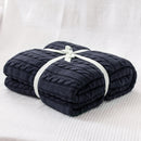 Axyaa Cozy Cable Knit Throw Blanket for Twin Queen Bed