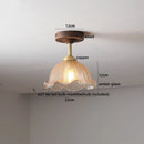 Axyaa Amber Glass Copper LED Ceiling Lights for Modern Home Decor
