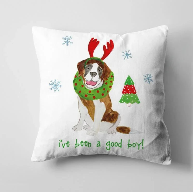 Axyaa Christmas Cute Dog Pillow Cushion Cover