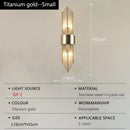 Axyaa Nordic Crystal LED Wall Lamp - Stainless Steel Decor for Home, Study, Bedroom