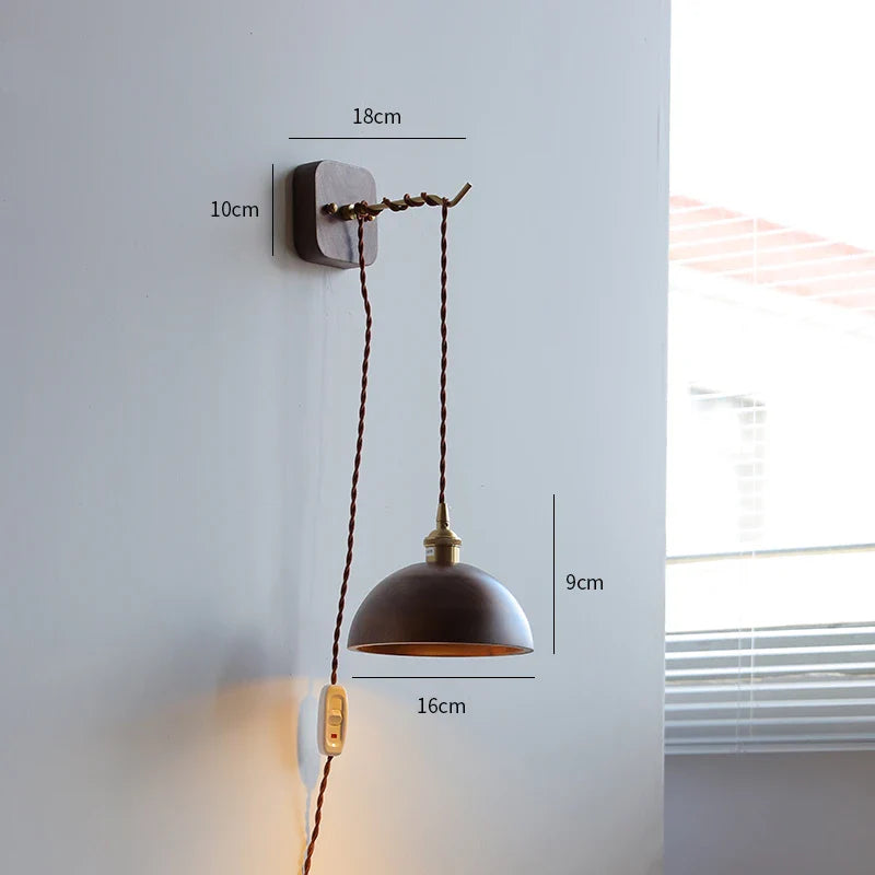 Axyaa Walnut Wooden LED Wall Lights Fixture Modern Indoor Lighting Nordic Wandlamp