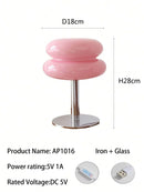 Axyaa Macaron Glass Table Lamp Trichromatic Dimming Bedroom Night Light