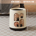 Axyaa Round Kitchen Trash Can with Lid and Wheels, Large Capacity Garbage Bin