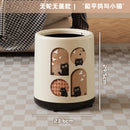 Axyaa Round Kitchen Trash Can with Lid and Wheels, Large Capacity Garbage Bin