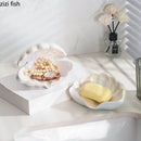 Axya Ceramic Soap Dish Shelf Holder with Drain Rack for Bathroom Accessories