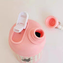 Axyaa Kawaii Cat Bow Thermos Bottle with Straw - 420ml Insulated Thermal Mug