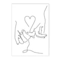 Axyaa Family Portrait Line Wall Art Canvas Poster Son Daughter Love Bedroom Decor