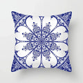 Axyaa Blue Geometric Floral Printed Pillow Case - Soft Cushion Cover