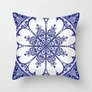 Axyaa Blue Geometric Floral Printed Pillow Case - Soft Cushion Cover