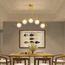 Axyaa Glass Ball LED Pendant Chandelier for Modern Minimal Decor in Gold