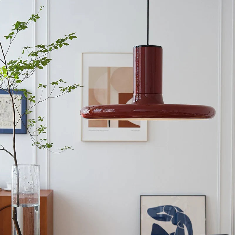 Axyaa Red Chandelier: Modern Danish Style for Bedroom, Restaurant, Study - Bauhaus Inspired