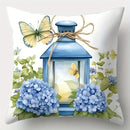 Axyaa Butterfly & Flower Wreath Sofa Cushion Cover Set, 17.7" x 17.7"